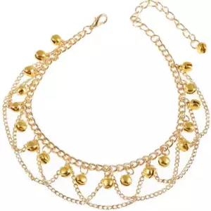 여성용 징글벨 구슬 태슬 발찌 팔찌 보호 실버벨 소리 비드 펜던트 조절 가능 레이어드 인디언 집시 빈티지