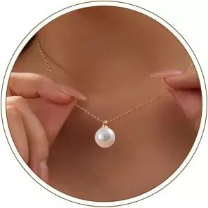 여성용 하이야 골드 진주 주얼리 세트 14K 골드/슬리버 도금 목걸이 및 귀걸이 결혼식 팔찌 초커