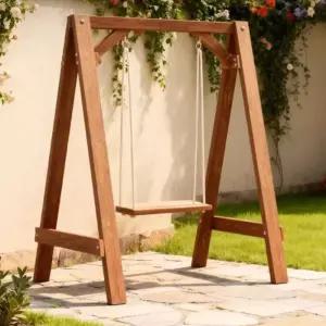 야외 그네 의자 원목 행잉체어 방부목 정원 1인용