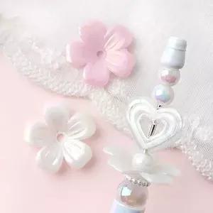 싼비즈 [6619-13]아크릴비즈 볼꾸재료 비즈화분 오로라도라지꽃 29mm ,1개