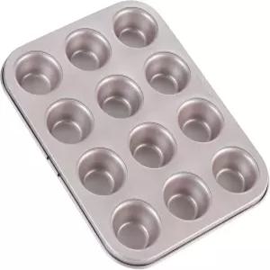 셰프메이드 미니 머핀 팬 오븐 베이킹용 논스틱 베이크웨어샴페인 컵케이크 12캐비티 골드