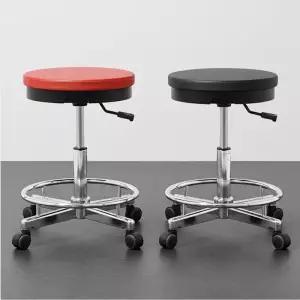 국산 제도용 바퀴 원형 스툴 진찰용 철제 회전 보조 의자 높이조절