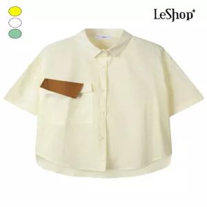 [르샵]빅 배색 포켓 반팔 솔리드 셔츠 (BQ4BL010A)