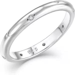 비노야 925 스털링 실버 스태커블 링 큐빅 지르코니아 밴드 18K 화이트/옐로우 골드 도금 하이 폴리쉬 핑키