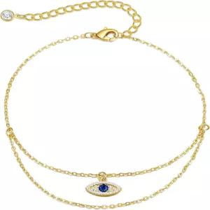 여성용 NIXMAX 발목 팔찌 14k 리얼 골드 은도금 발찌 담수 진주 조개껍질 인어 하트 이블 부적 조절 체인