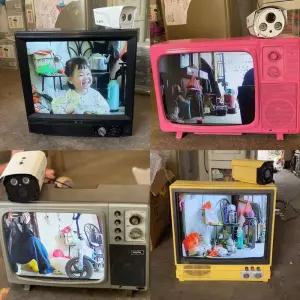 TV 카메라 송출세트 송출 레트로 포토존 옛날 인테리어 세트