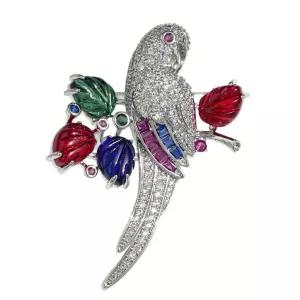 여성브로치 패션 브로치 컬러 앵무새 코사지 정장 액세서리 심쿵해외구매