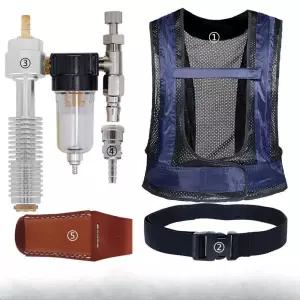 에어 조끼 용접 에어자켓 조선소 냉풍기 자켓 망사