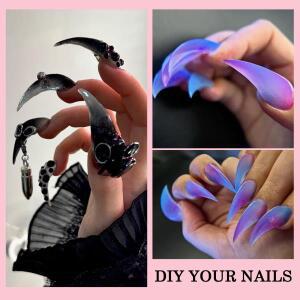 140개 곡선형 네일 모델 광선요법 연장 글루 몰드 풀커버 인조 팁 폴리 확장 젤 퀵 빌딩