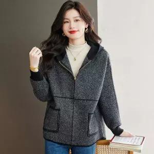 세군다 추동 여성 니트 맨투맨 카디건 스웨터 후드 스트라이프 티셔츠 DOS3