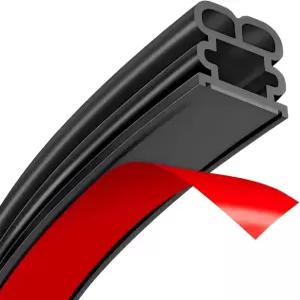 지지야 자동차 도어 씰 스트립 525피트 이중층 날씨 범용 B 트렁크 접착식 테이프블랙 포함된 필러를 고무