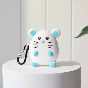 에어팟 1세대 2세대 블루 실리콘 케이스 보호 커버 키링 포함