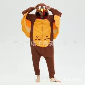 동물잠옷 동물 남녀룩 홈웨어 칠면조 원피스 캐릭터 긴팔 플리스 심쿵신상