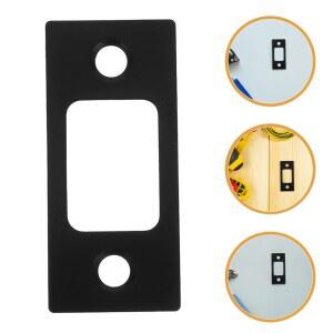 2개입 도어 플레이트 블랙 스테인리스 라운드 하드 데드볼트 코너 스틸 가이드 래치