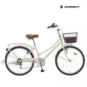 스마트 24클로이 시티자전거 2026년 (24인치/ 7단/ 바구니/짐받이/흙받이)
