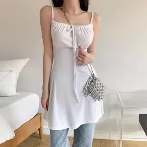 [신세계라이브쇼핑][옷자락] 여자 데일리 여름 셔링 끈나시 미니 원피스