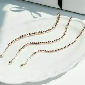 심플 팔찌 민자 볼 체인 팔찌18k화이트골드3mm18cm