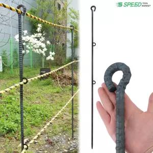 3단 고리 칼라 쇠말뚝 150cm 16mm 화단 경계 말뚝 철근 울타리 지지대 주문제작