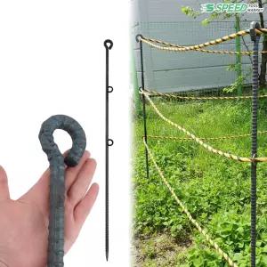 3단 고리 칼라 쇠말뚝 120cm 16mm 화단 경계말뚝 울타리 지지대 주문제작