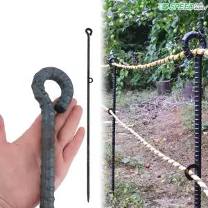 2단 고리 칼라 쇠말뚝 120cm 16mm 화단 경계말뚝 울타리 지지대 주문제작