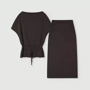 [코인코즈]루즈핏 롱스커트 니트 셋업_CC6MI550