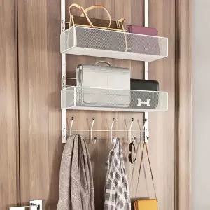 문 뒷면 수납 2단 문뒷면 도어포켓 정리 선반 행거 방문걸이 옷걸이