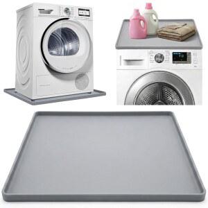 68 6 x 68 6cm 27 x 27인치 세탁기 매트, 세탁기 밑 또는 건조기용 가장자리가 올라온 세탁기 매트 - 엎질러진 미끄럼 방지 부드러운 바닥 매트, 접이식 세탁실 패드, 그레이