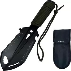 작은 캠핑 삽 9 in 1 두루마리 블랙 휴대용 정원 미니 소형 손 초경량 위한 배낭 가꾸기 생존을 여행용