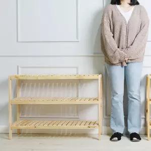 생활애 원목 화분 받침대 3단 중/선반 정리대 진열대