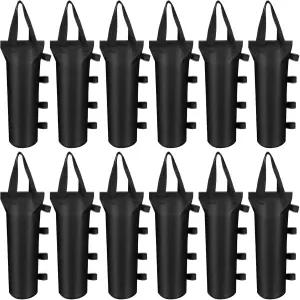 12팩 캐노피 샌드백 396파운드 헤비 듀티 라지 파티오 블랙 우산모래 방풍 무게 대피소 없음 즉석 야외