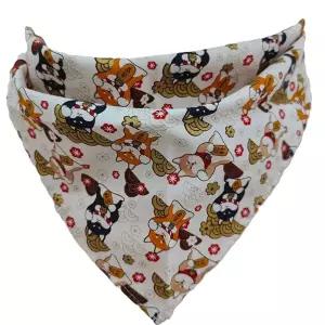 시바견 강아지옷 유카타 악세사리 반려동물 목도리 파도무늬 애견 일본