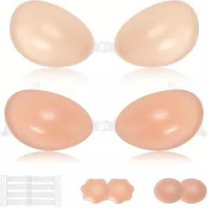 여성용 오블로스파 스틱 푸시업 브라 재사용 가능한 니플 커버가 있는 보이지 않는 실리콘 트 허리 없는
