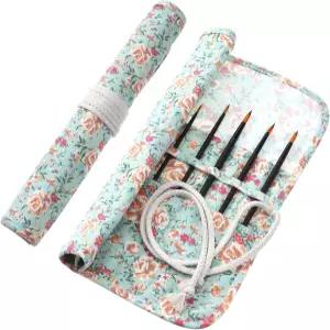 브루슬라드 페인트 브러시 케이스 수채화 홀더 20 슬롯 아티스트 보관 정리함 롤업 백 캔버스 파우치