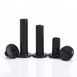 호환  10pcs 금속 바인딩 시카고 나사 매트 블랙 스터드 리벳 사진 앨범 데스크 메뉴 지갑 패스너 용 슬롯