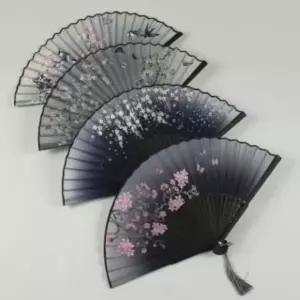 전통 매화꽃 합죽선 전통 부채 흑색