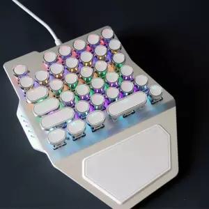 왼손키보드 게이밍 사무실 한손 보조 자판 레드 저소음 적축 작업용 스퀘어