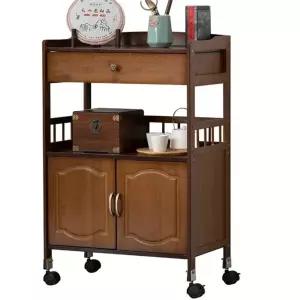 이동식 원목 트롤리 가정용 고급 나무웨건 01 와인 피부관리실