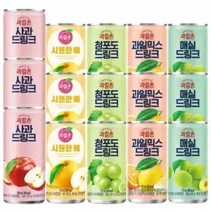 과일촌사과+배+청포도+믹스+매실 3캔 x 5종