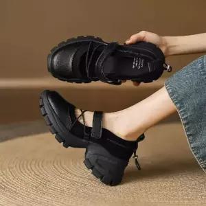 SMK 빈티지 여성신발 힐펌프스 하이힐 양가죽 힐 메리제인 슈즈 일자 스트랩 속굽 통굽 펌프스 JEN5