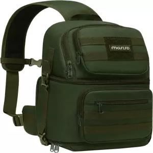 MOSISO 카메라 슬링백 DSLR/SLR/거울 없는 전술 크로스바디 백 케이스 사진 슬링팩 삼각대 홀더 및