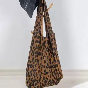 여자 가벼운 레오파드 브라운 호피 에코백 숄더백