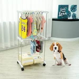 [에스에스_63]애견 의류 정리대 이동식 애견의류 행거 2단