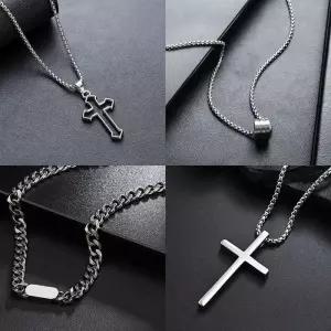 [에스에스_63]십자가 포인트 모던 시크 패션 네크리스