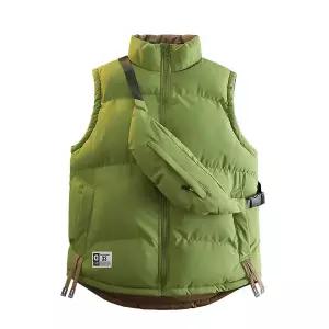 작업 조끼 현장 안전 유니폼 패션 남성 겨울 민 자켓 재킷 두꺼운 양면 루즈 스탠드 칼라 캐주얼 가방 5X