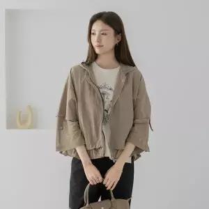 엄마옷 마담4060 자켓 중년여성 데일리 후드망사롤업 -YJK2604007-