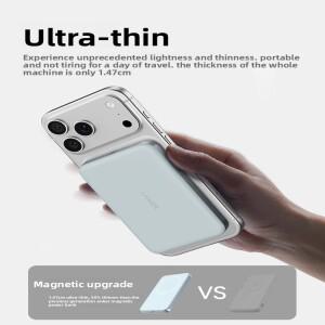 앵커 맥고 파워 뱅크 울트라슬림 10000mAh 마그네틱 배터리 팩 7.5W 초고속 휴대용 충전기 인체공학적 디자