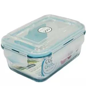 네오플람 GL17MQ11 클락 반찬통 내열유리 사각 1500ml 밀폐용기