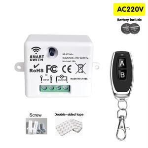 10A 릴레이 수신기와 AB 송신기 RF433MHz 리모컨 조명 스위치 벽면 패널 무선