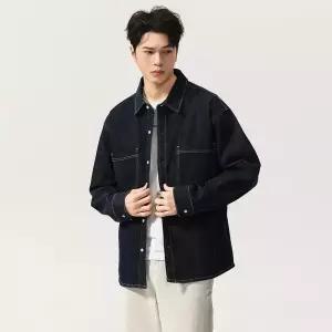 청 남성 빈티지 트렌디 사계절 카디건 셔츠 봄가을 아우터 빅사이즈 아이템 HT2