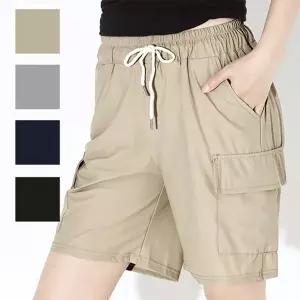 여자 데일리 편한 5부 일자 스판 건빵 카고 반바지 (HSJ-WADFD54)